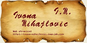 Ivona Mihajlović vizit kartica